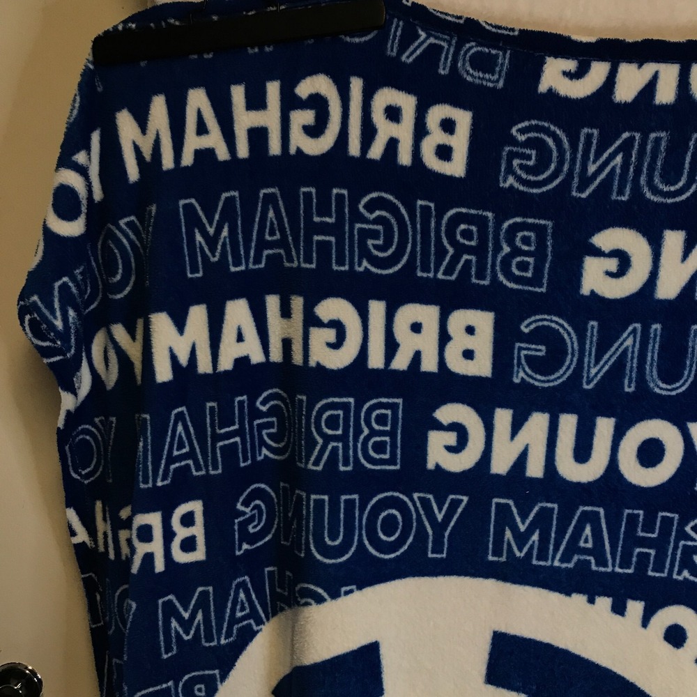Logo Brands Brigham Young University BYU Cougars Polyester Blue Throw Blanket - Picture 12 of 16